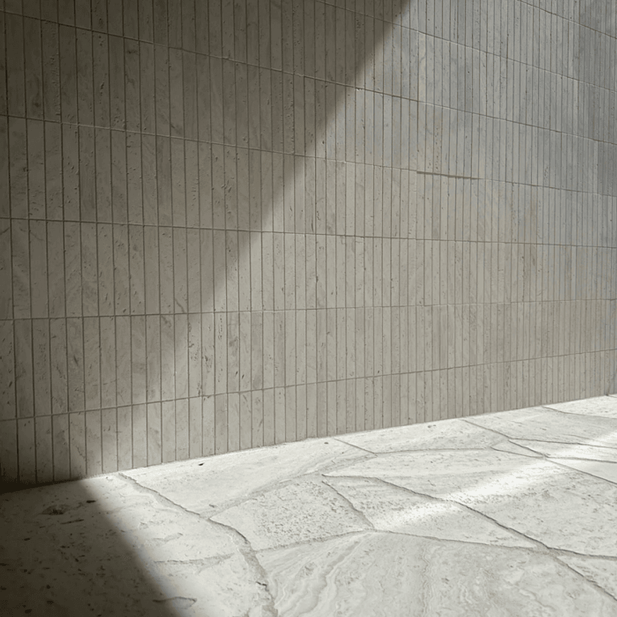 Superwhite Travertine Kit Kat Mosaic