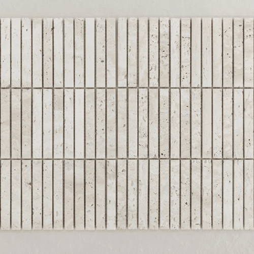Superwhite Travertine Finger Mosaic