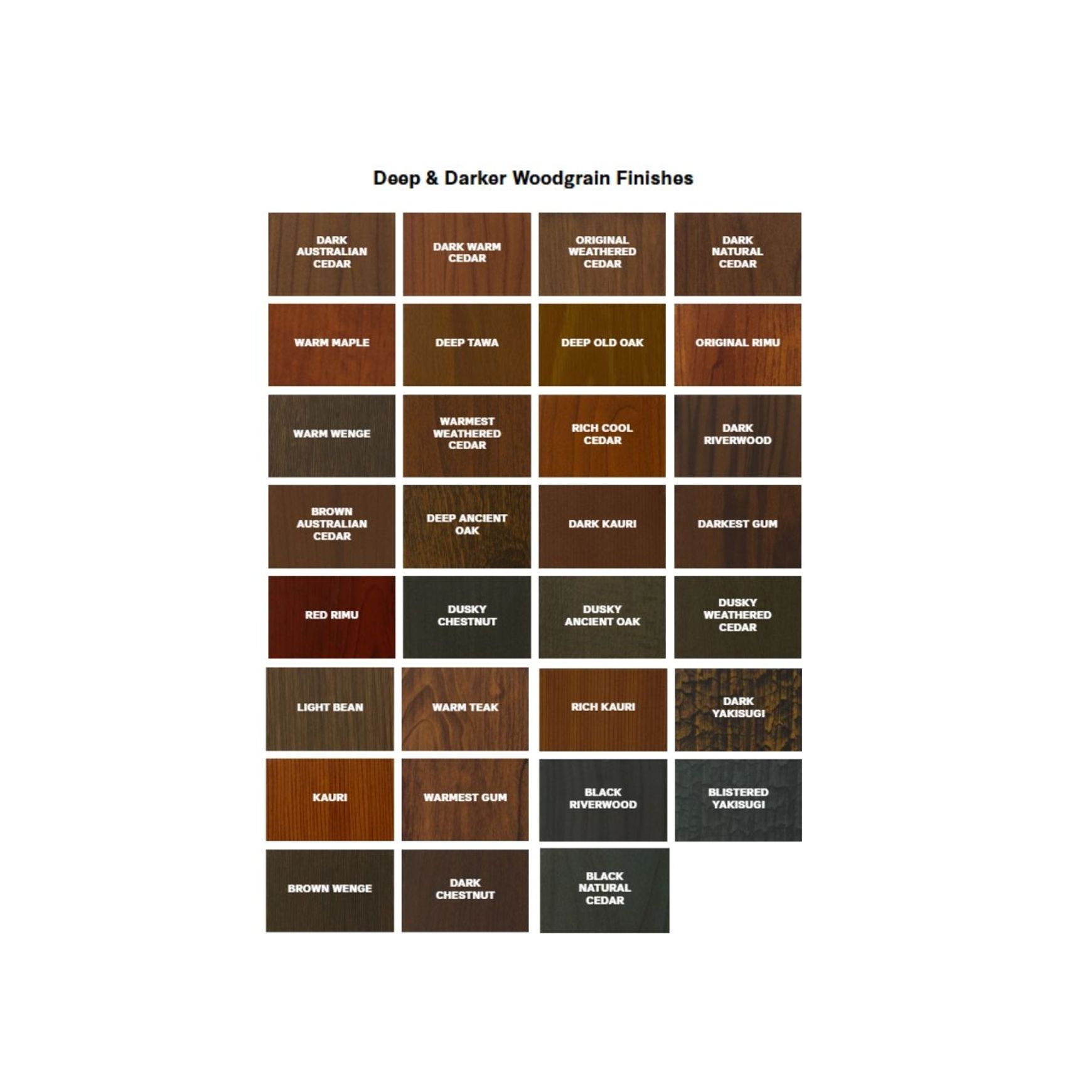 Deep & Darker-Toned Woodgrain Finishes