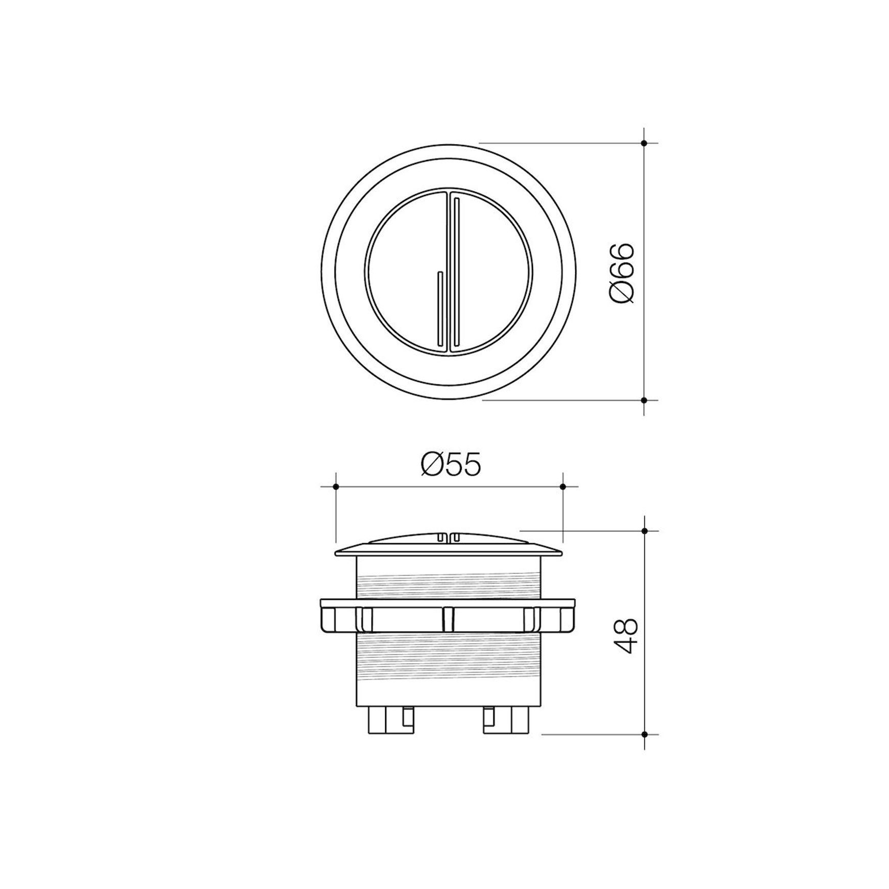 Caroma Bezel/Button Round Metal