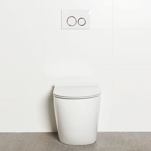 Milu Odourless Floor Mount Toilet Pan & Cistern - Crest