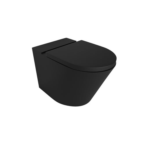 Vivo Floor Mounted Pan Thick Seat Rimless Matte Black