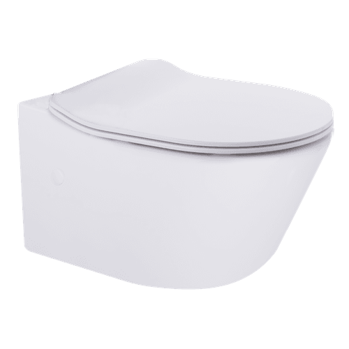 Vivo Wall Hung Pan Slim Seat Rimless Gloss White