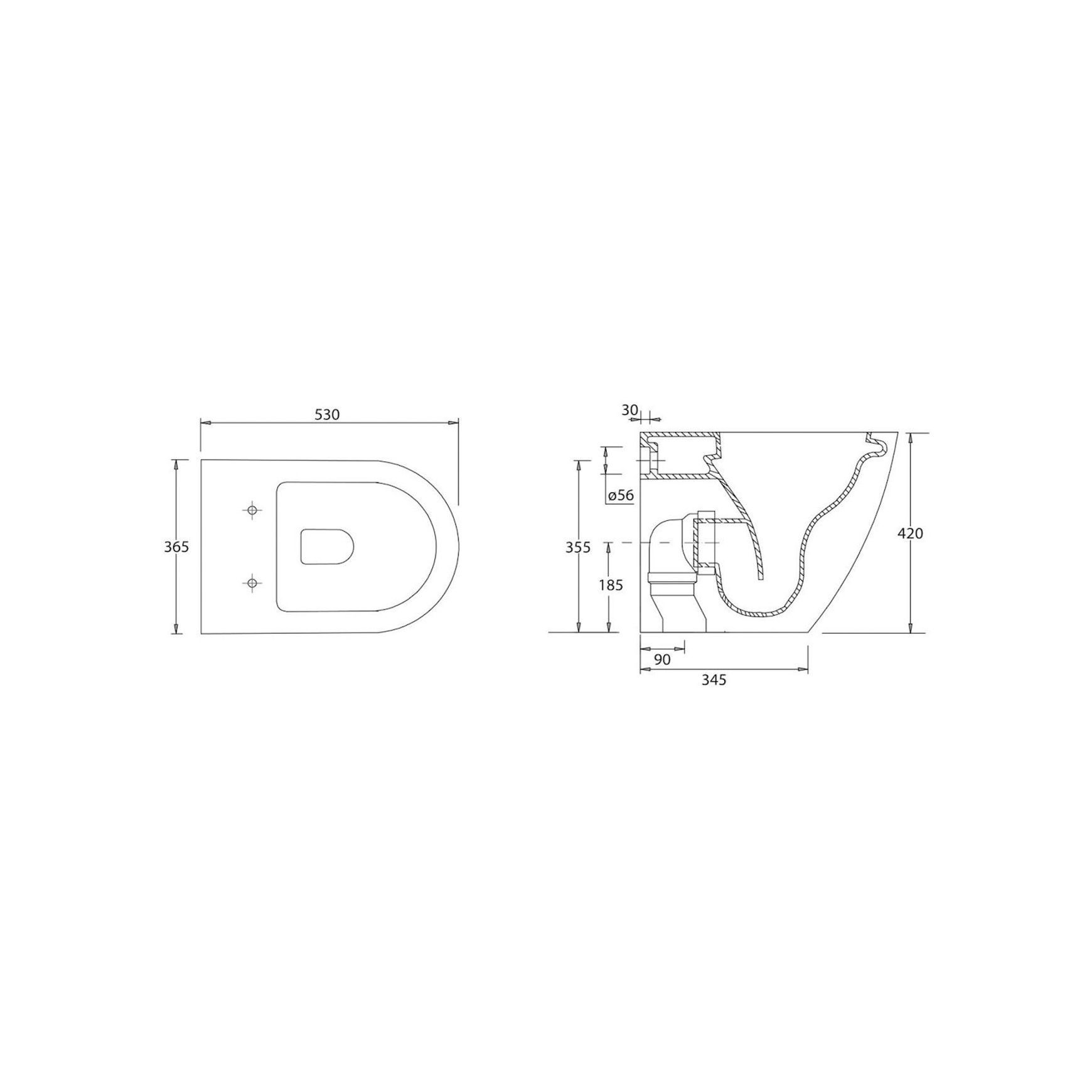 Ellisse MK II BTW Toilet Pan C/w Soft Close Seat