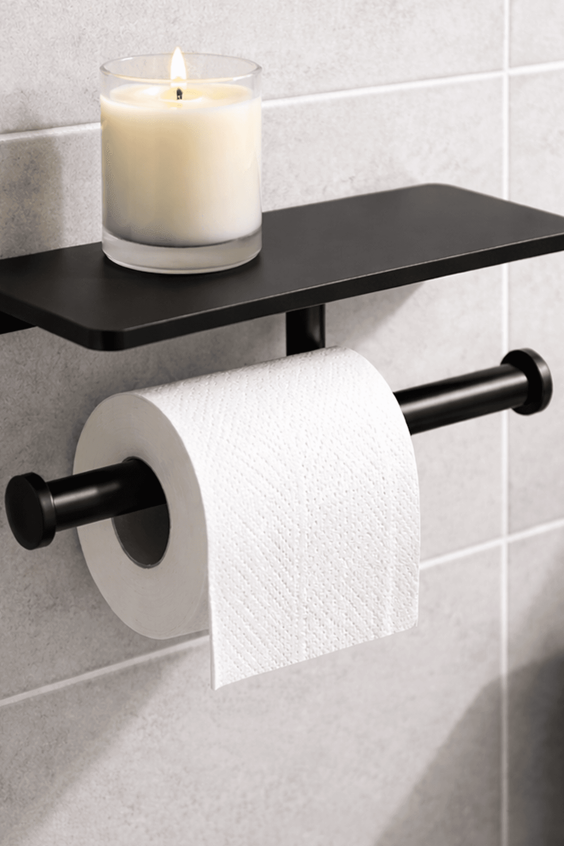 Pari Double Toilet Paper Holder With Shelf