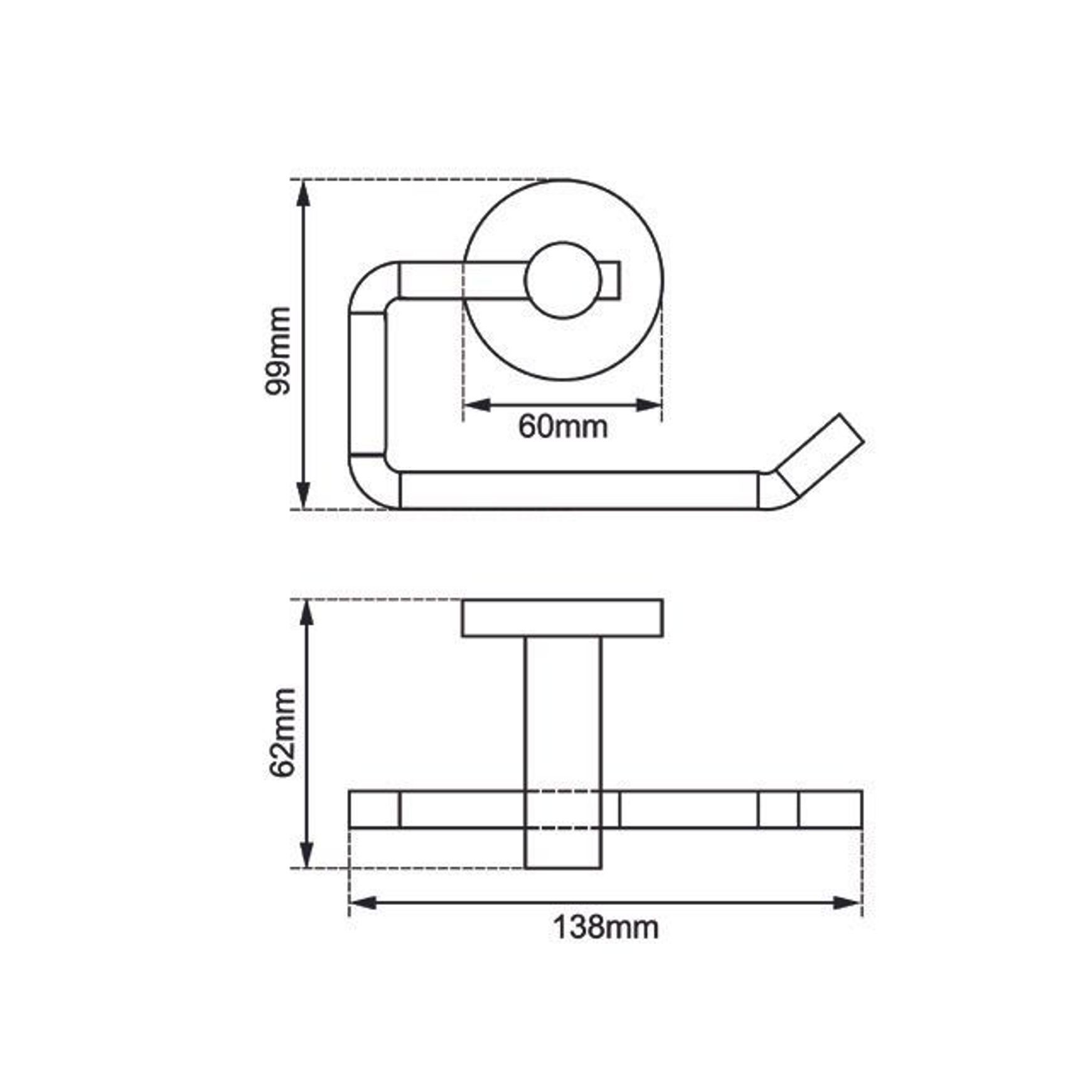 Lucid Pin Toilet Roll Ring Brushed Brass dimensions