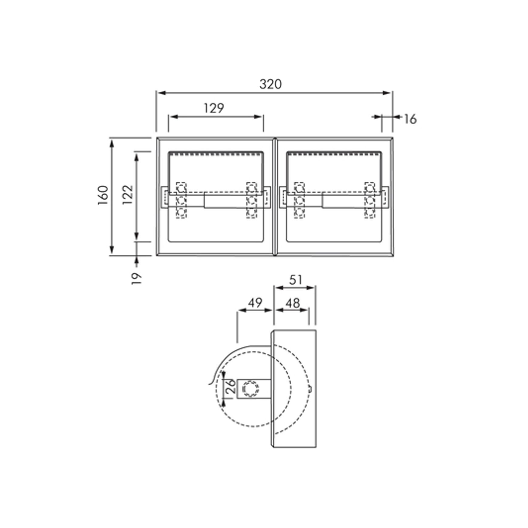 ASI Surface Mounted Double Toilet Roll Dispenser with Hood