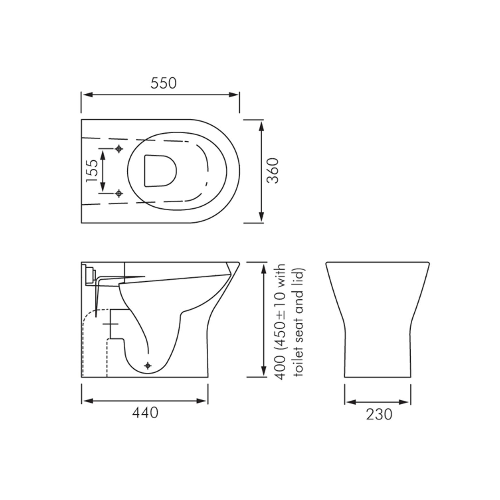 RAK Resort Rimless Wall Faced Toilet Pan