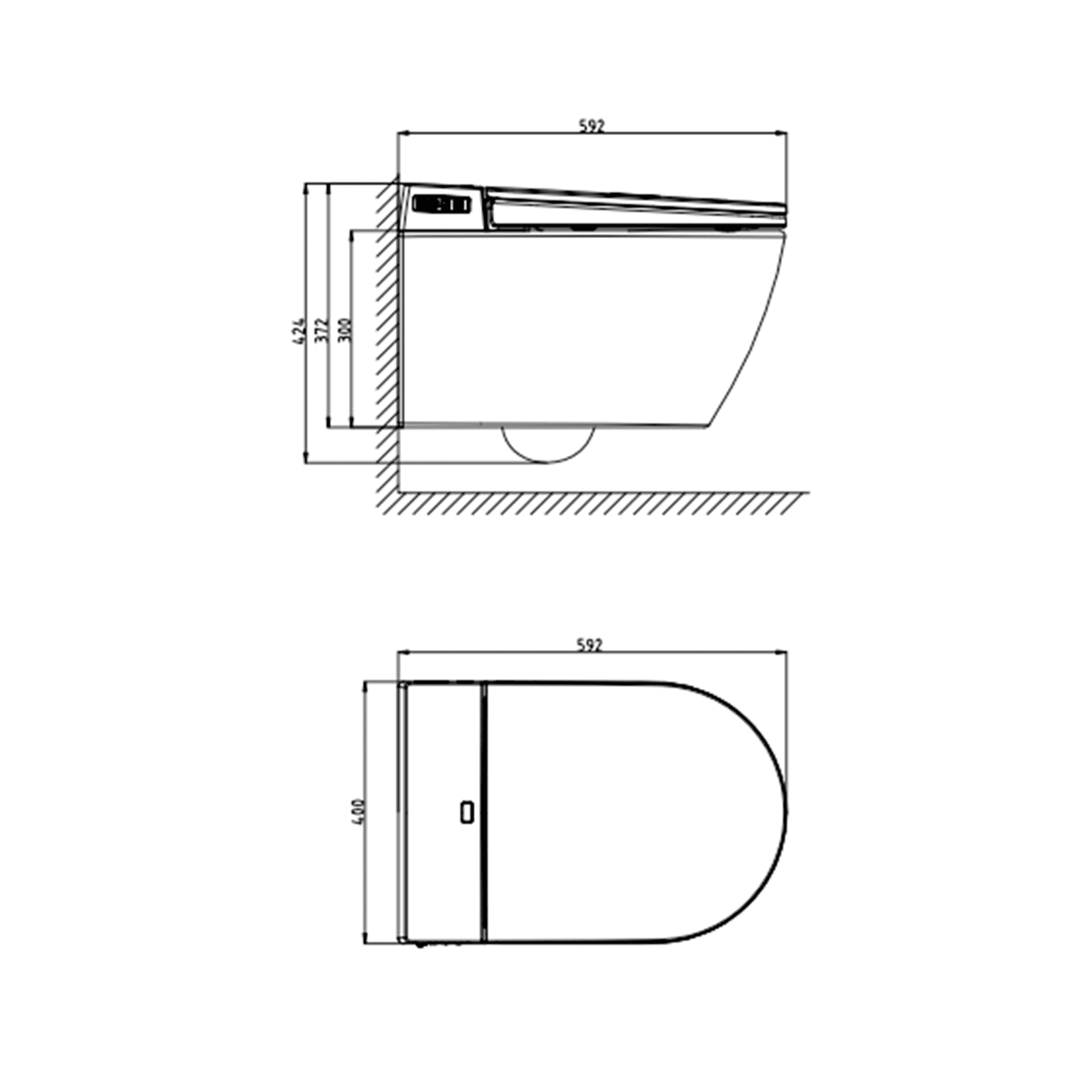 Lafeme Sesto Smart Toilet dimensions