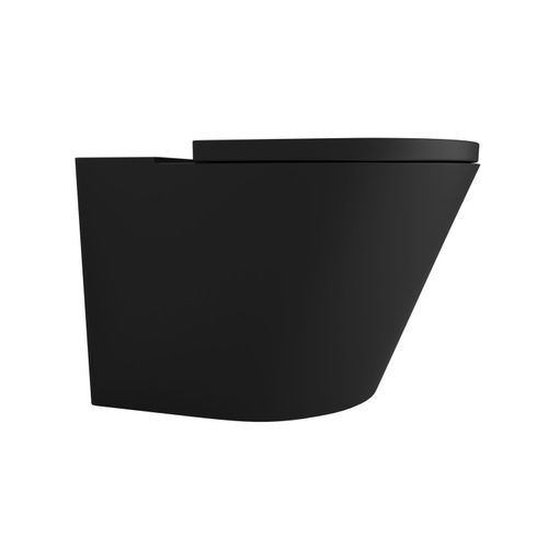 Vivo Floor Mounting Pan Thick Seat Rimless Matte Black
