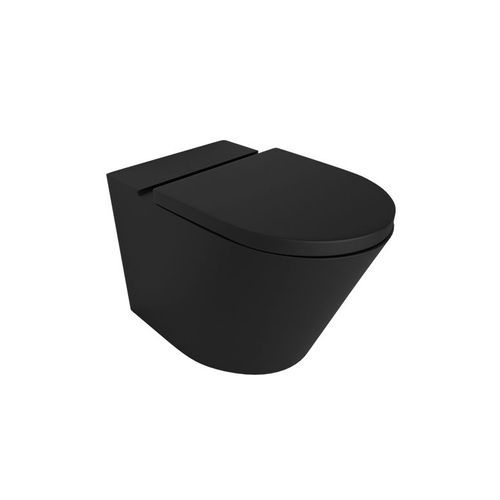 Vivo Floor Mounting Pan Thick Seat Rimless Matte Black