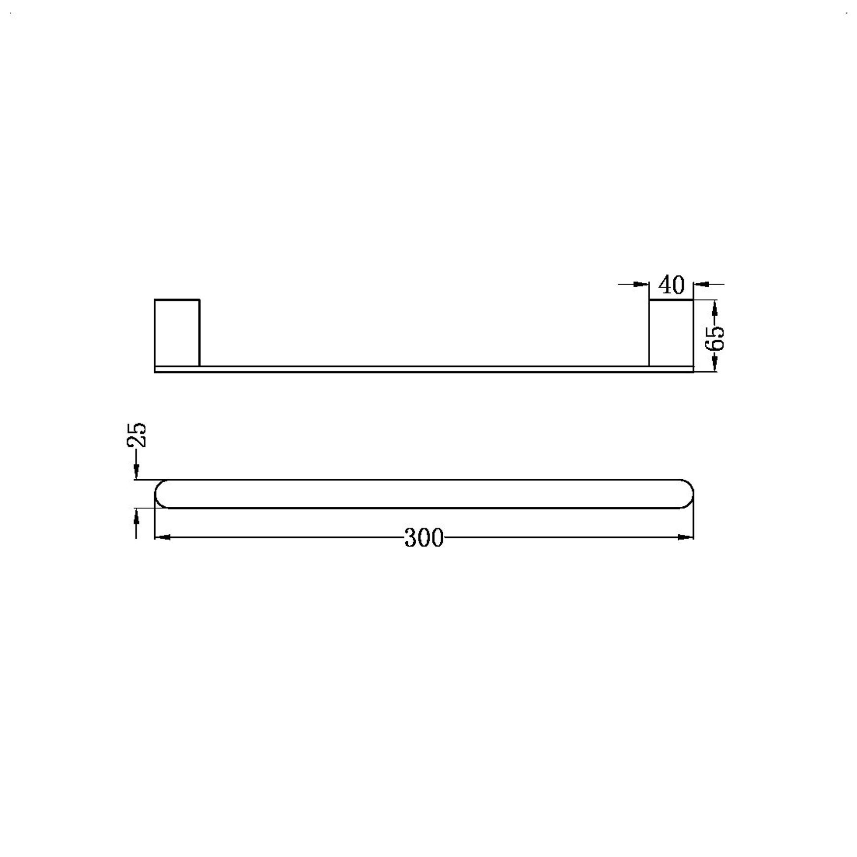 Bianca Hand Towel Rail | Brushed Gold dimensions