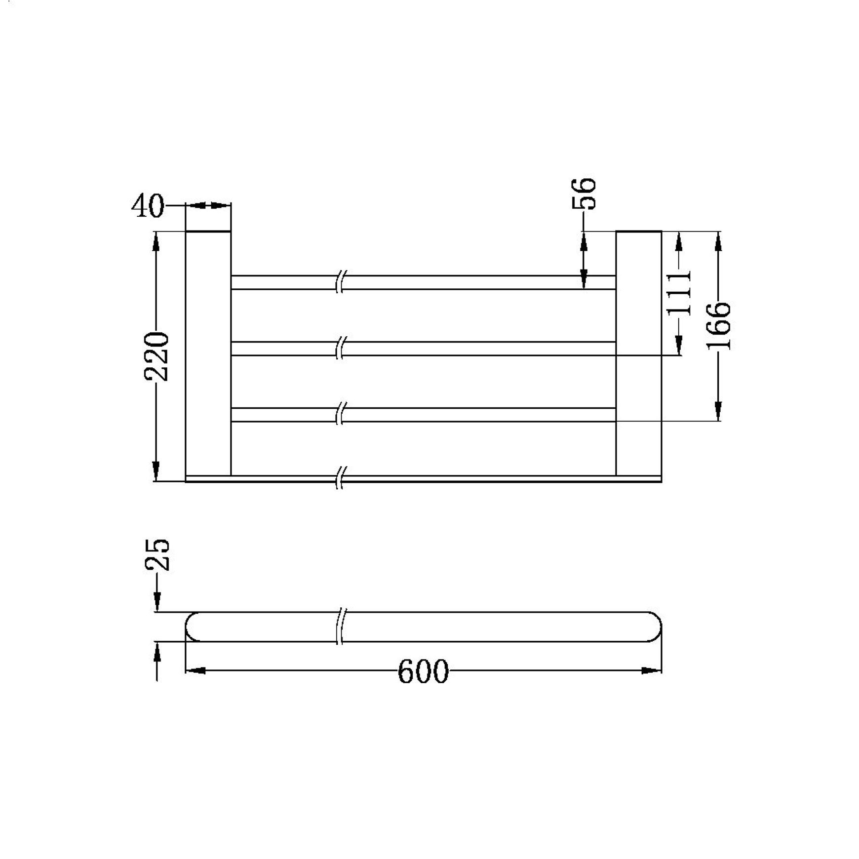 Bianca Towel Rack | Brushed Nickel