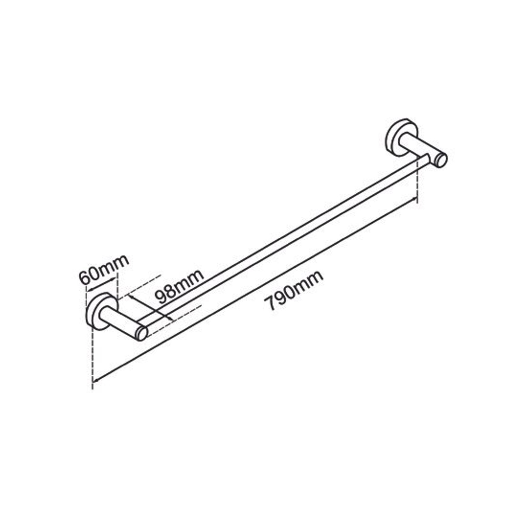 Lucid Pin Single Towel Rail 800mm Matte Black