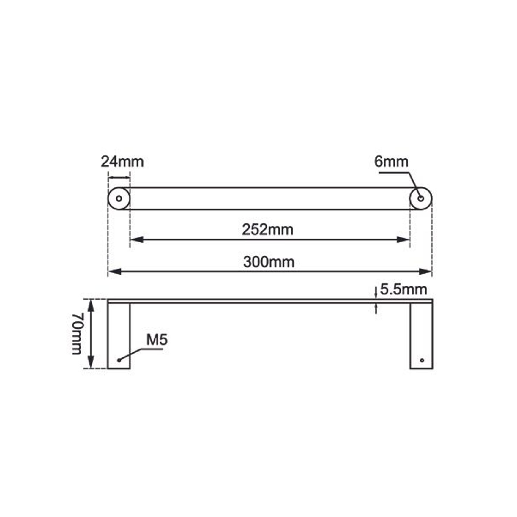 Rushy Hand Towel Rail Gun Metal Grey