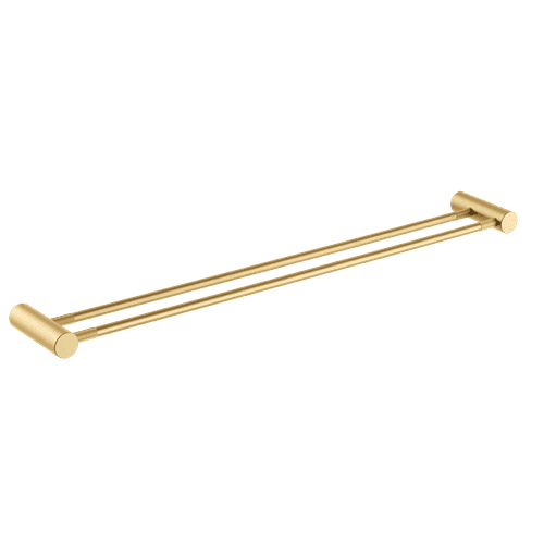 Caddence Double Towel Rail 800mm Brushed Brass