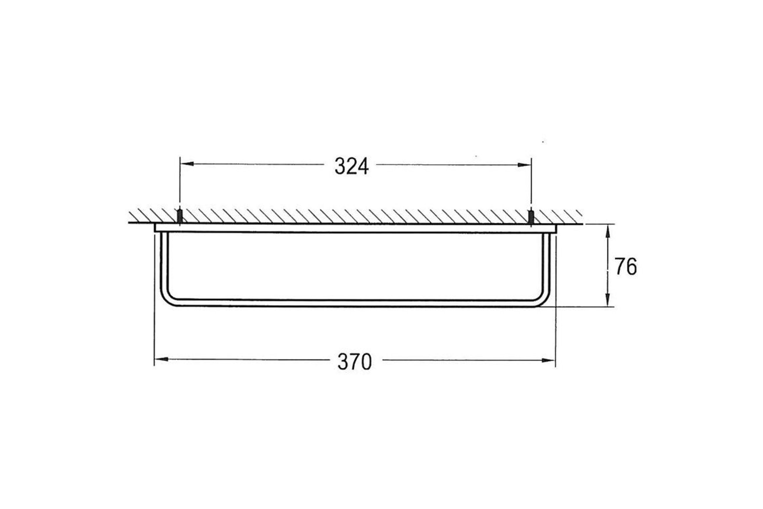 Cubic Short Towel Rail 370mm Satin Black