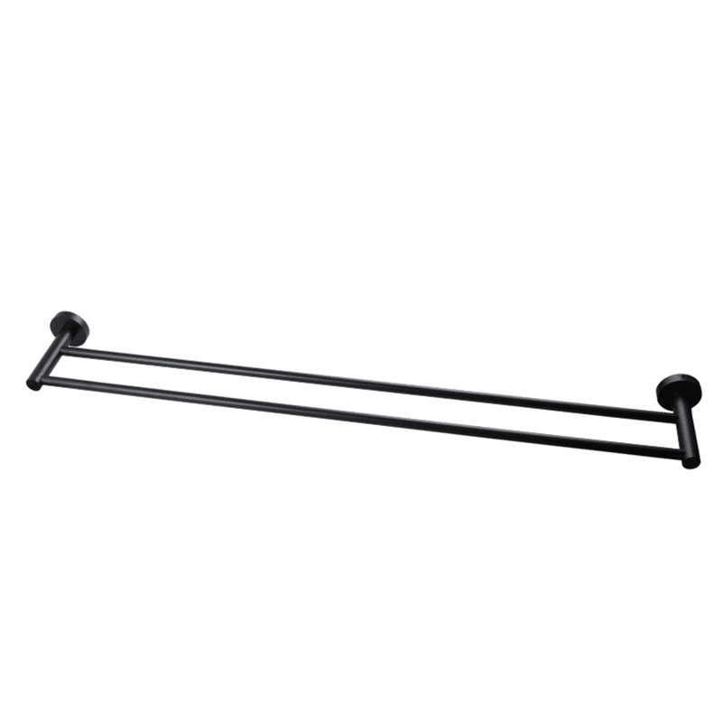 Lucid Pin Double Towel Rail 800mm Matte Black