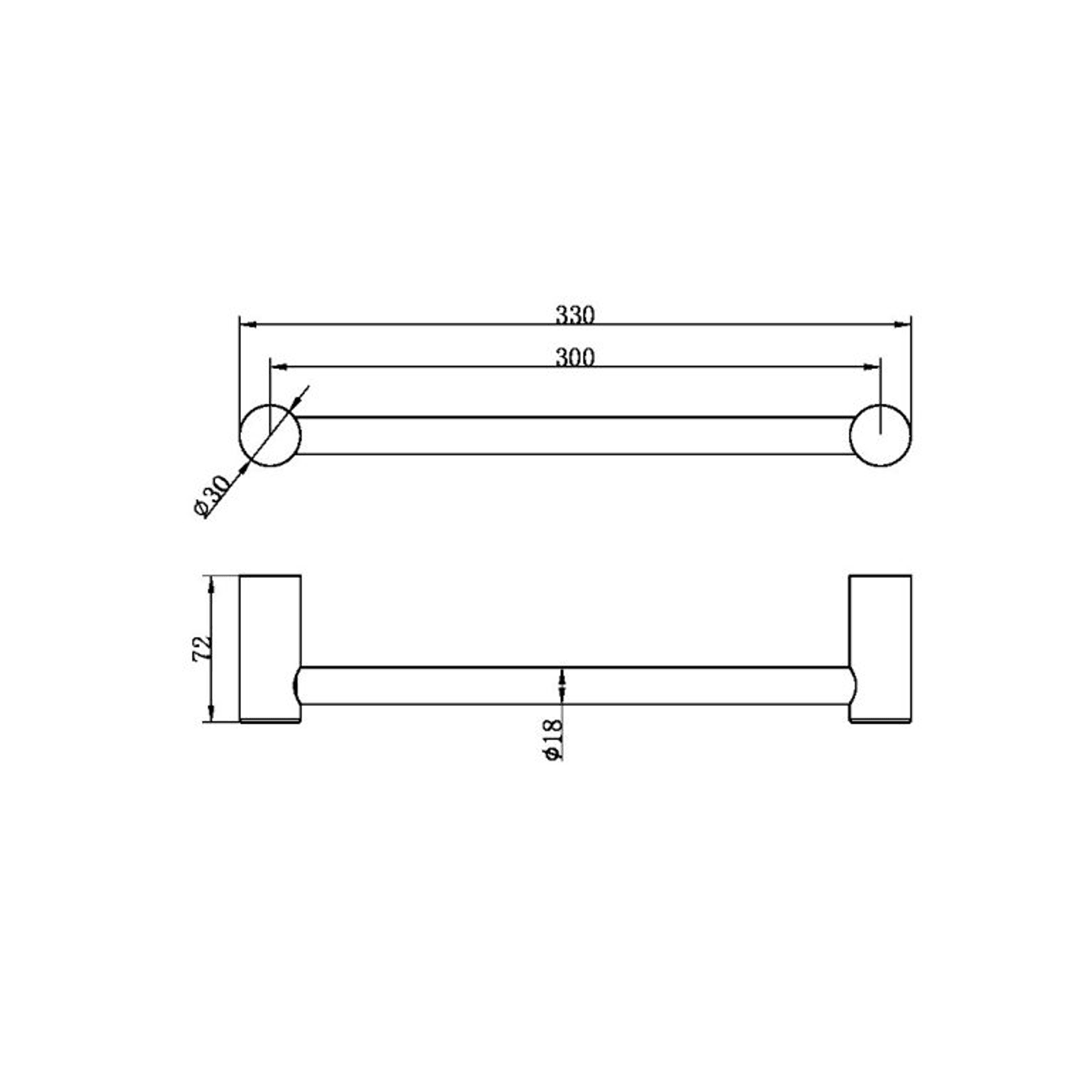 Zen SS316L Hand Towel Rail | Graphite