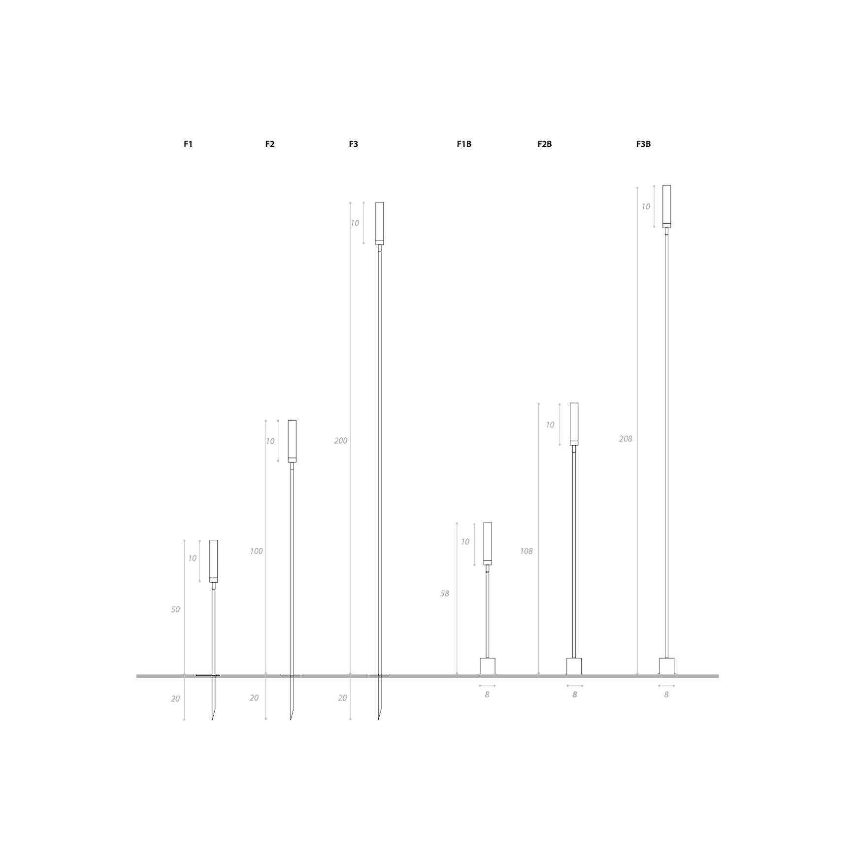 Giunco Outdoor Lighting dimensions