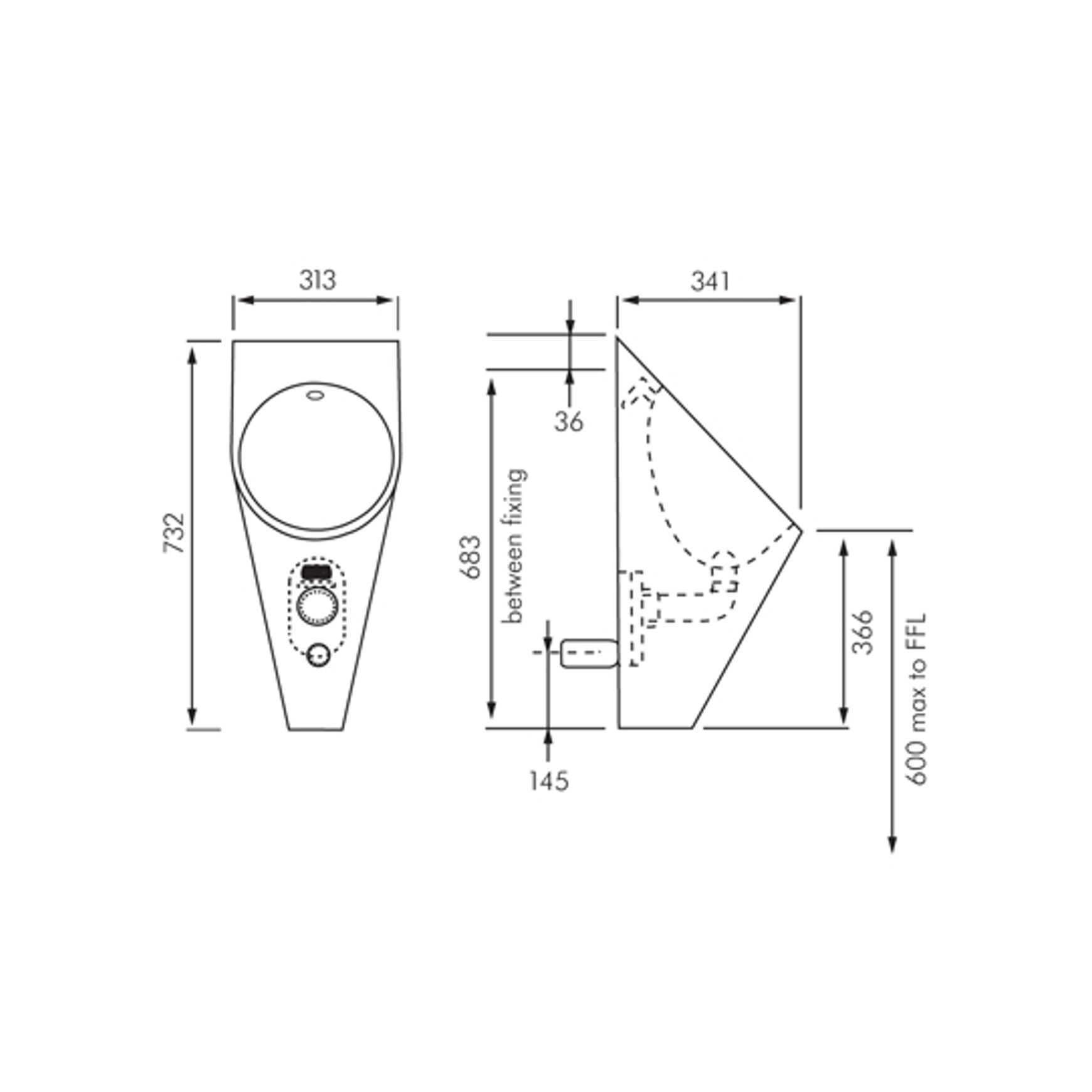 KWC Franke Stainless Steel Pod Urinal