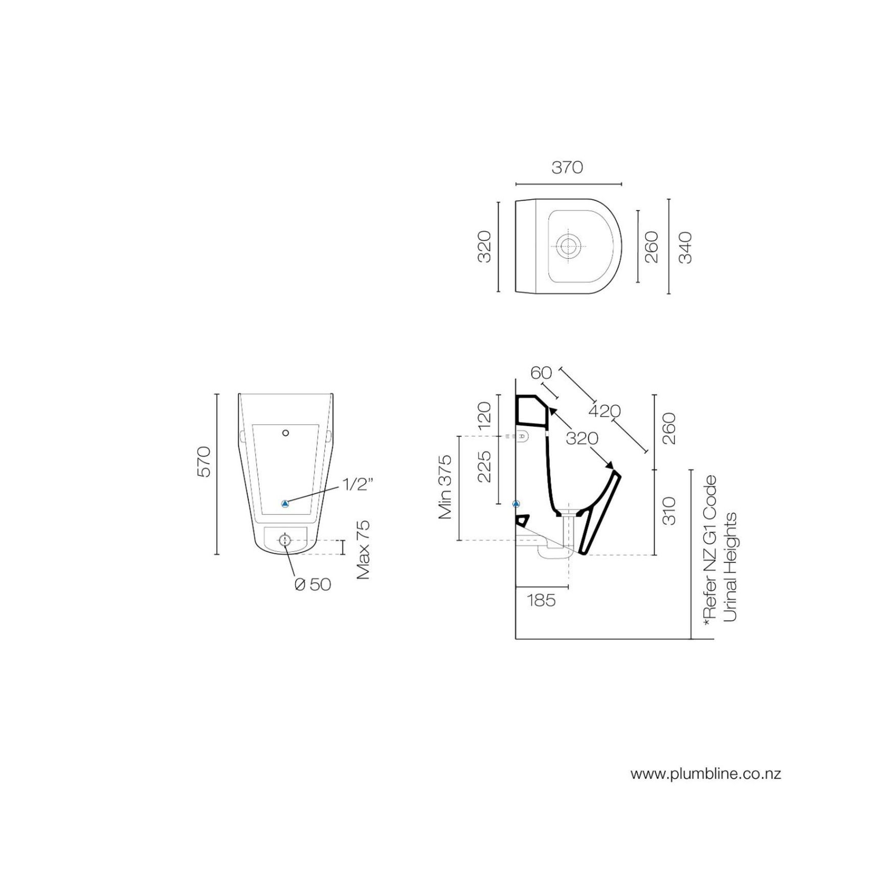 Hero Urinal Rear Inlet