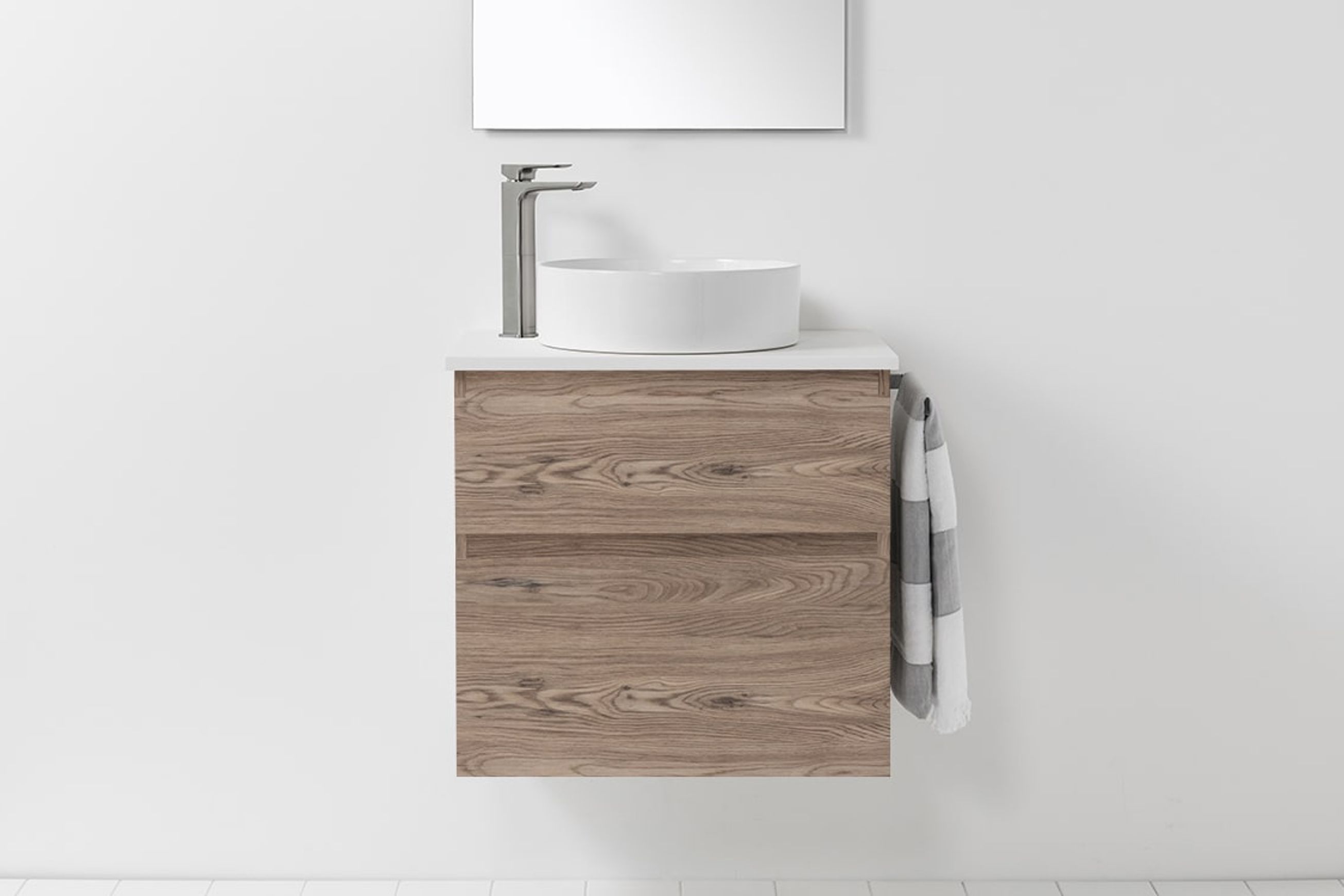 Soft Solid Surface Wall-Hung Vanity, 2 Drawers