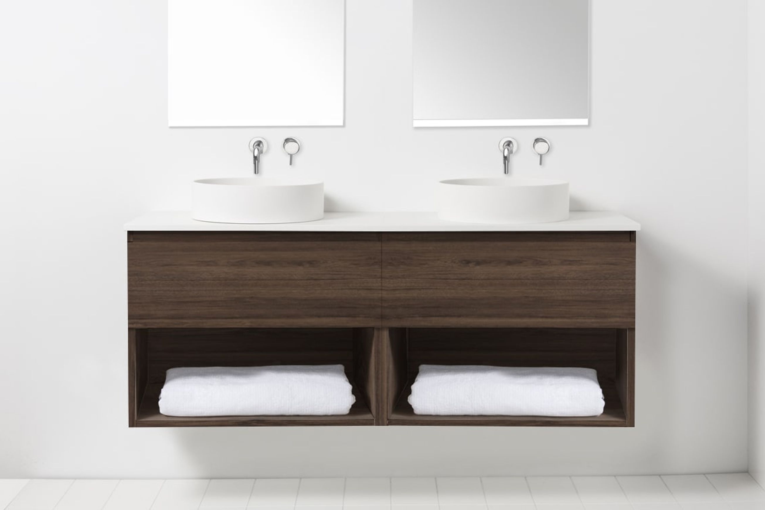 Soft Solid-Surface 1550, 2 Drawers, 2 Open Shelves