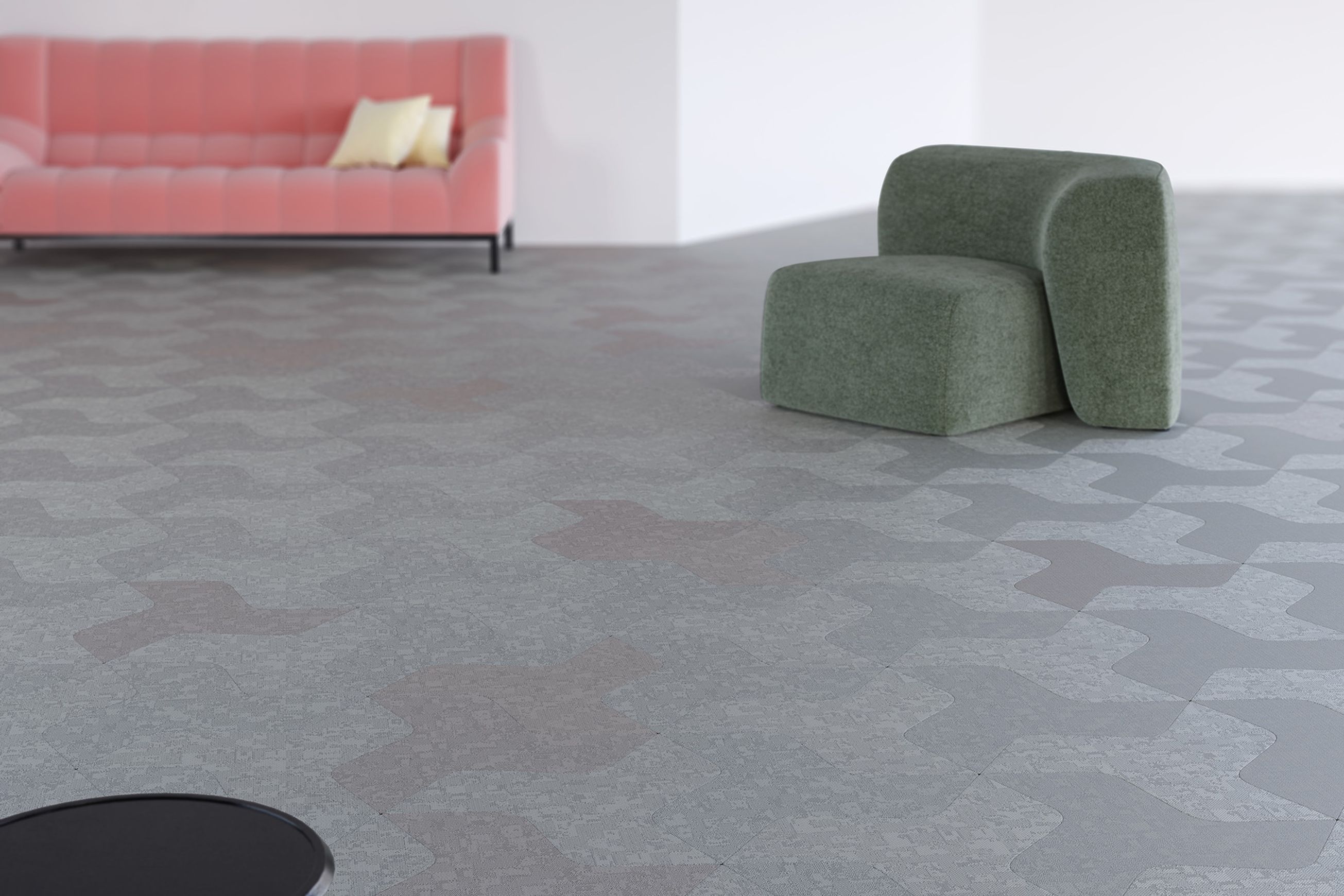 Versatile shaped woven eco-vinyl tiles by ntgrate®