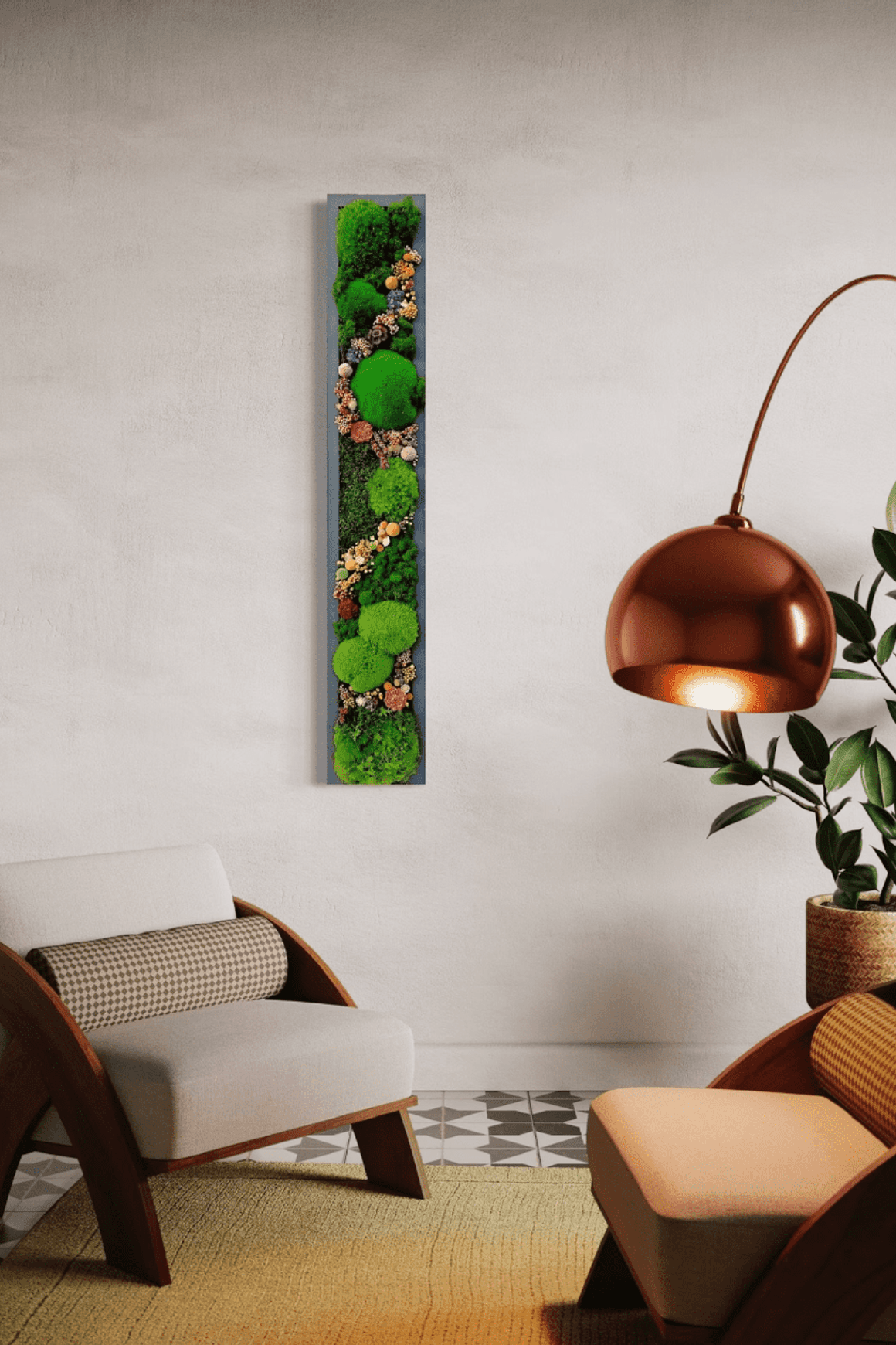Moss Wall Art - Skinny Flower Art
