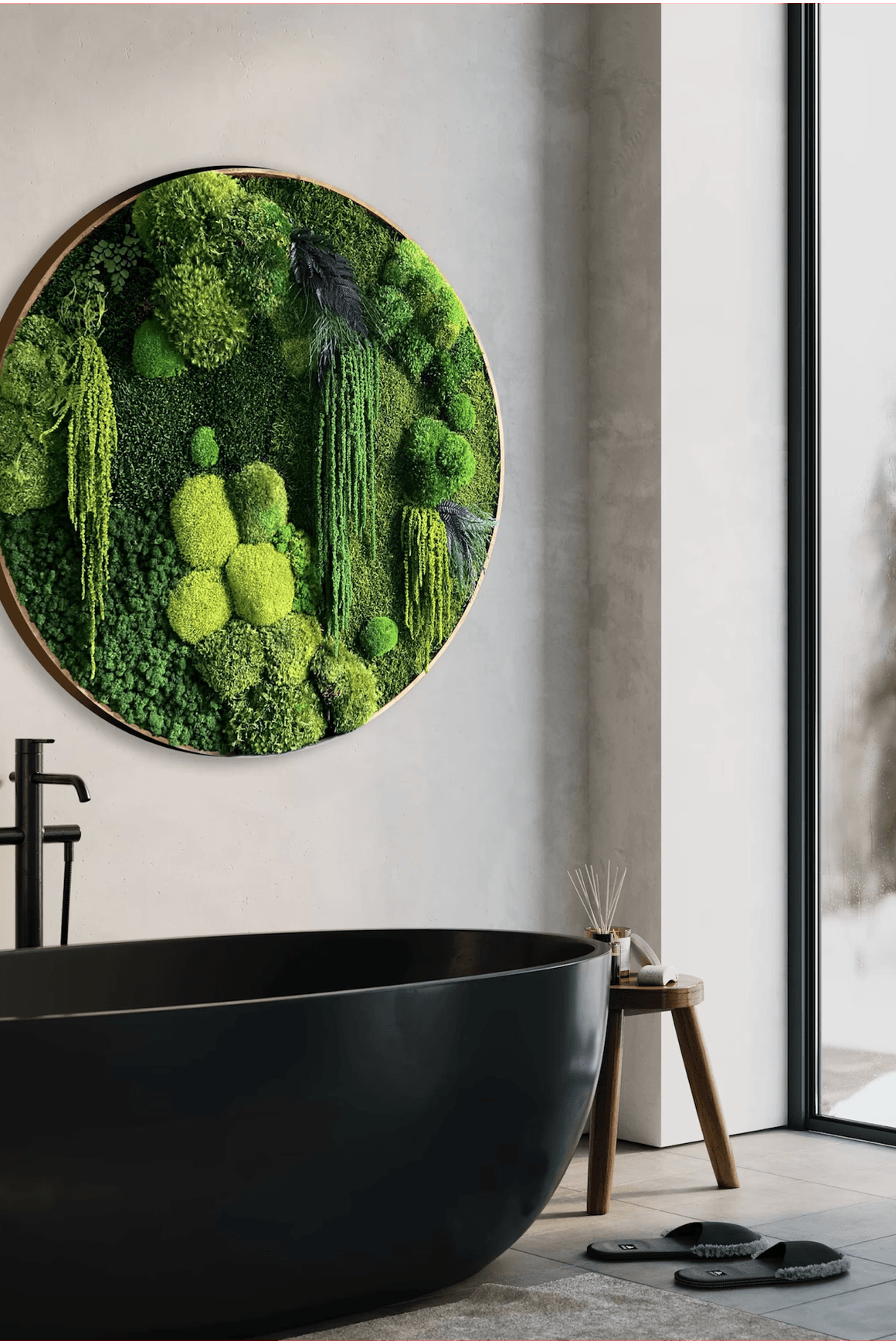 Round Moss Wall Art - L Forest