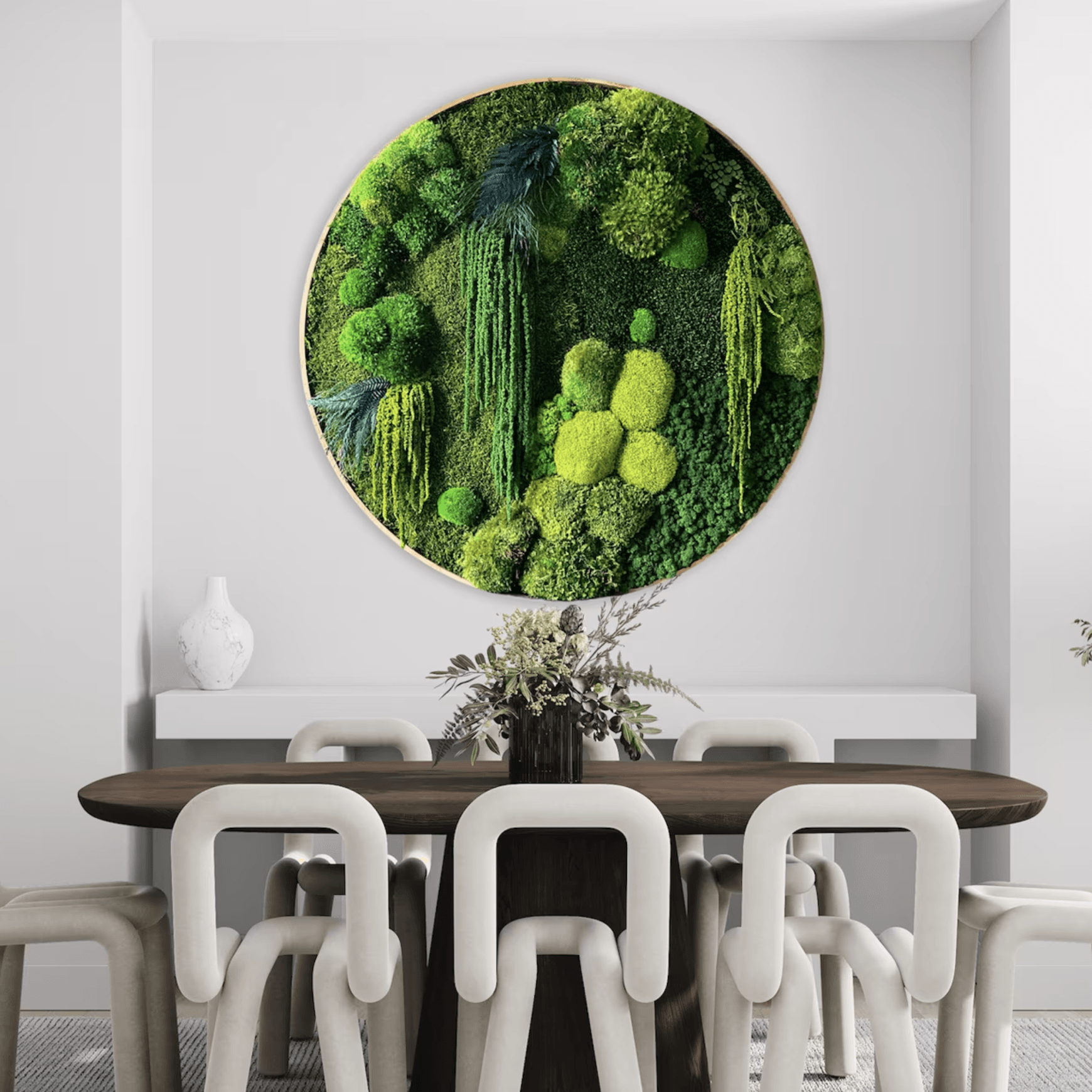 Round Moss Wall Art - L Forest