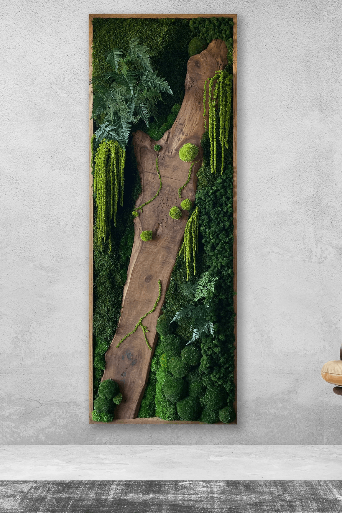 Moss Wall Art - Live Edge Wood
