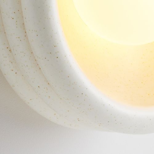 Silo Ceramic Sconce | Speckled Satin White
