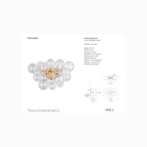 Visual Comfort Julie Neill Talia Large Sconce