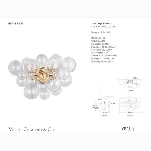 Visual Comfort Julie Neill Talia Large Sconce