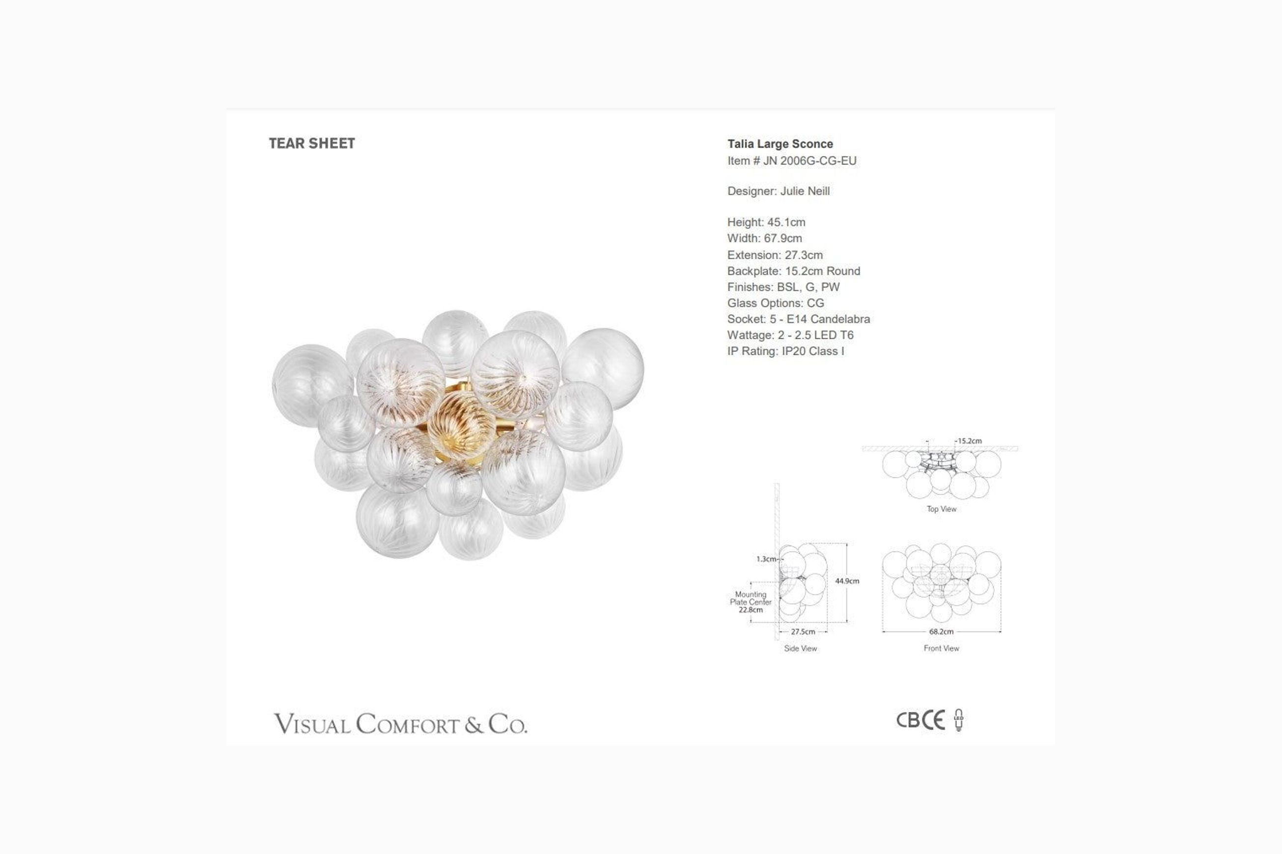 Visual Comfort Julie Neill Talia Large Sconce