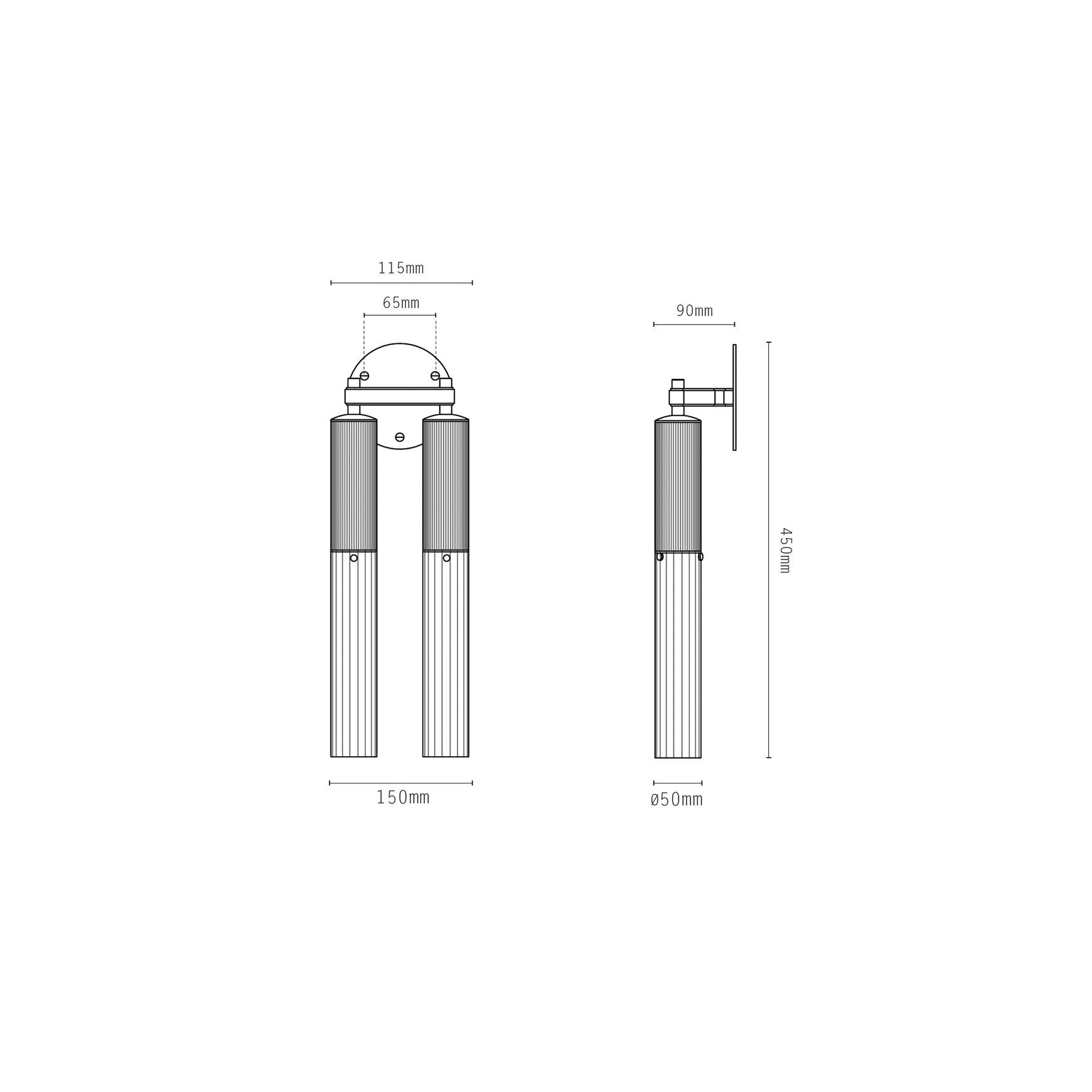 Flume Alabaster Double Wall Light