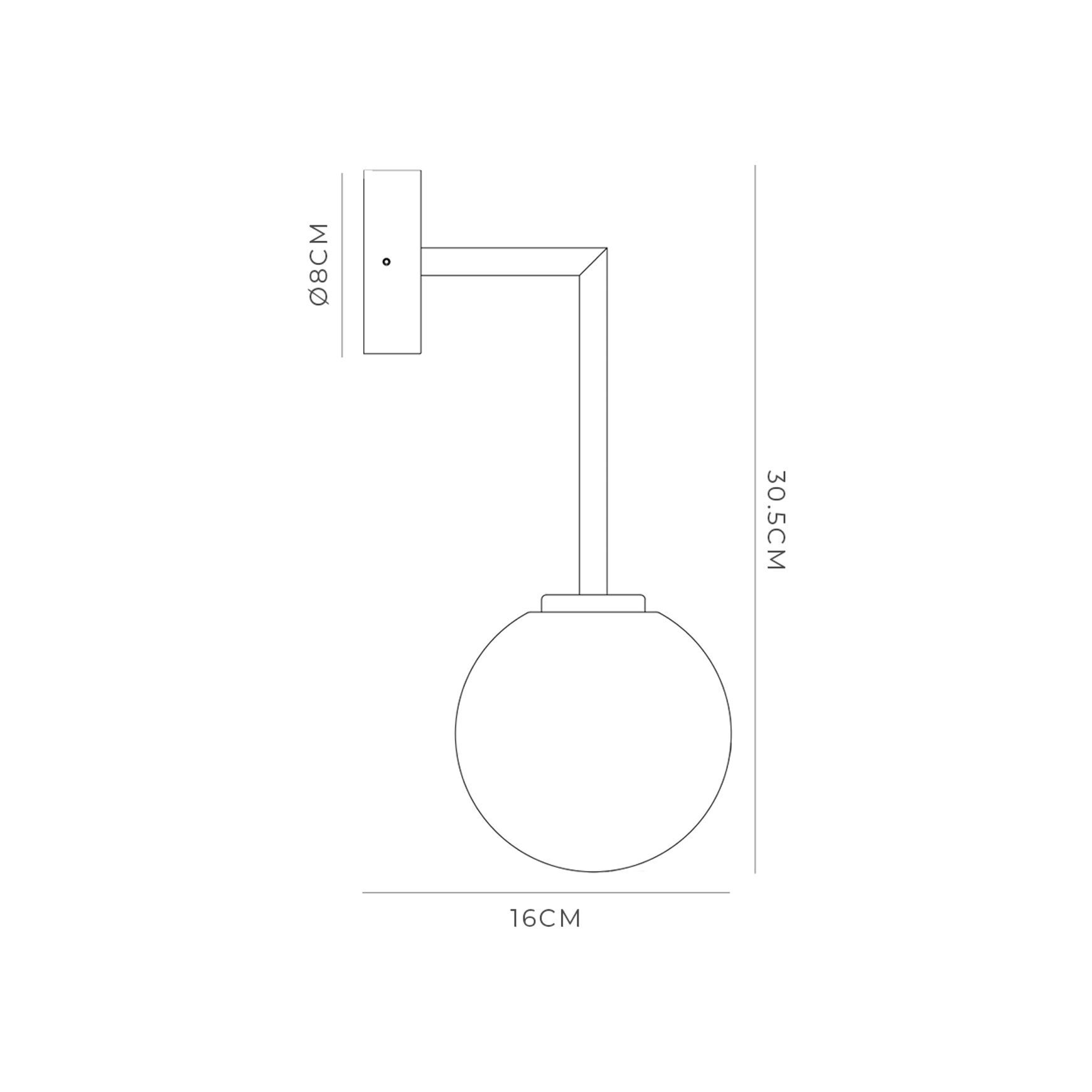 Orb Long Arm Wall Light