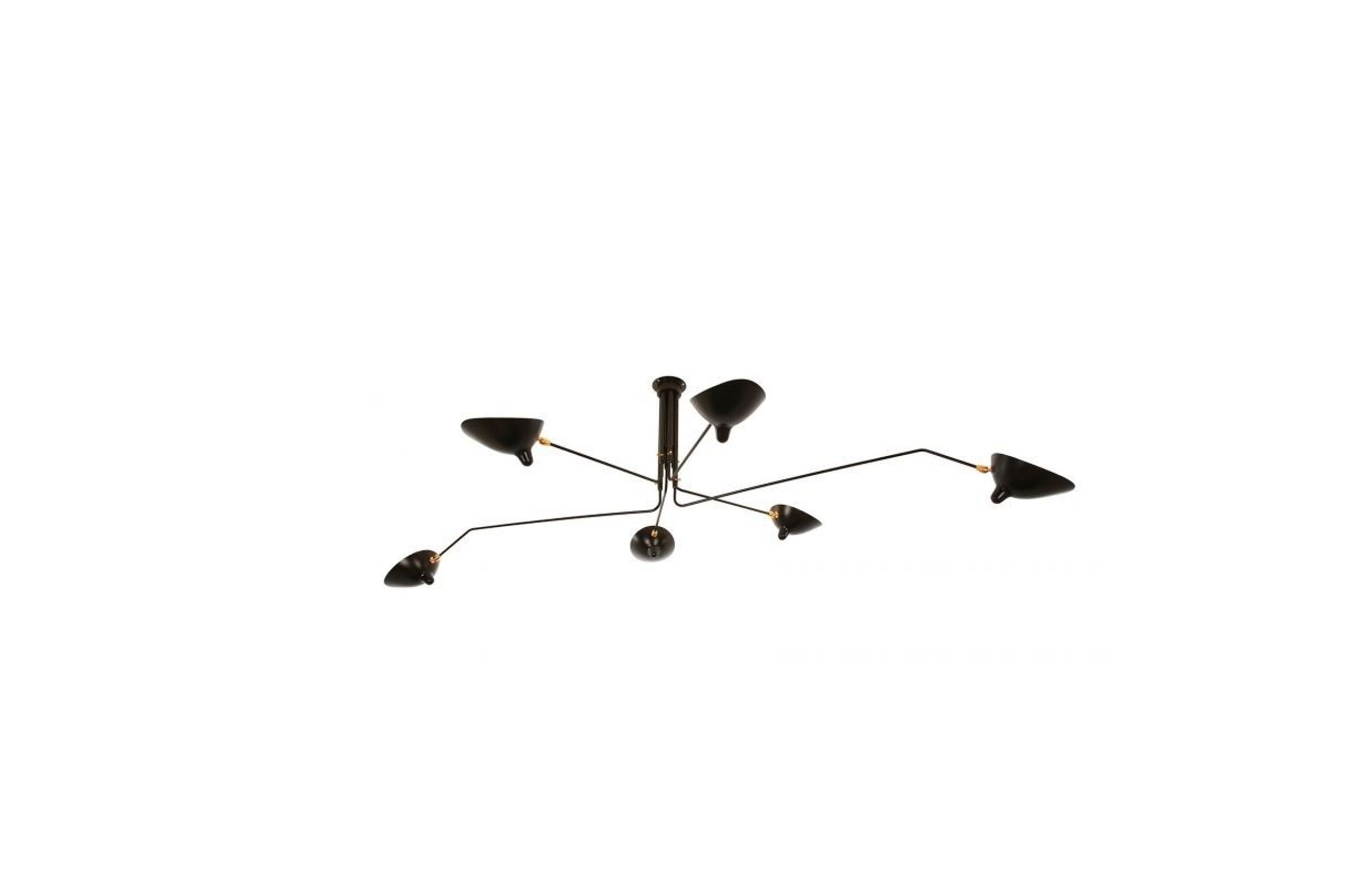 Plafonnier 6 Bras Pivotants Ceiling Lamp by Serge Mouille