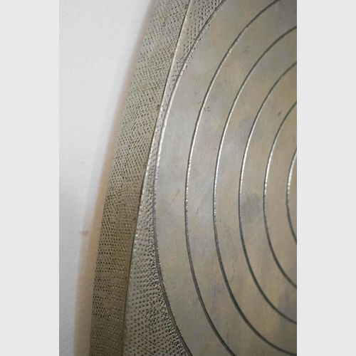 French Mid-Century Round Silver Mirror