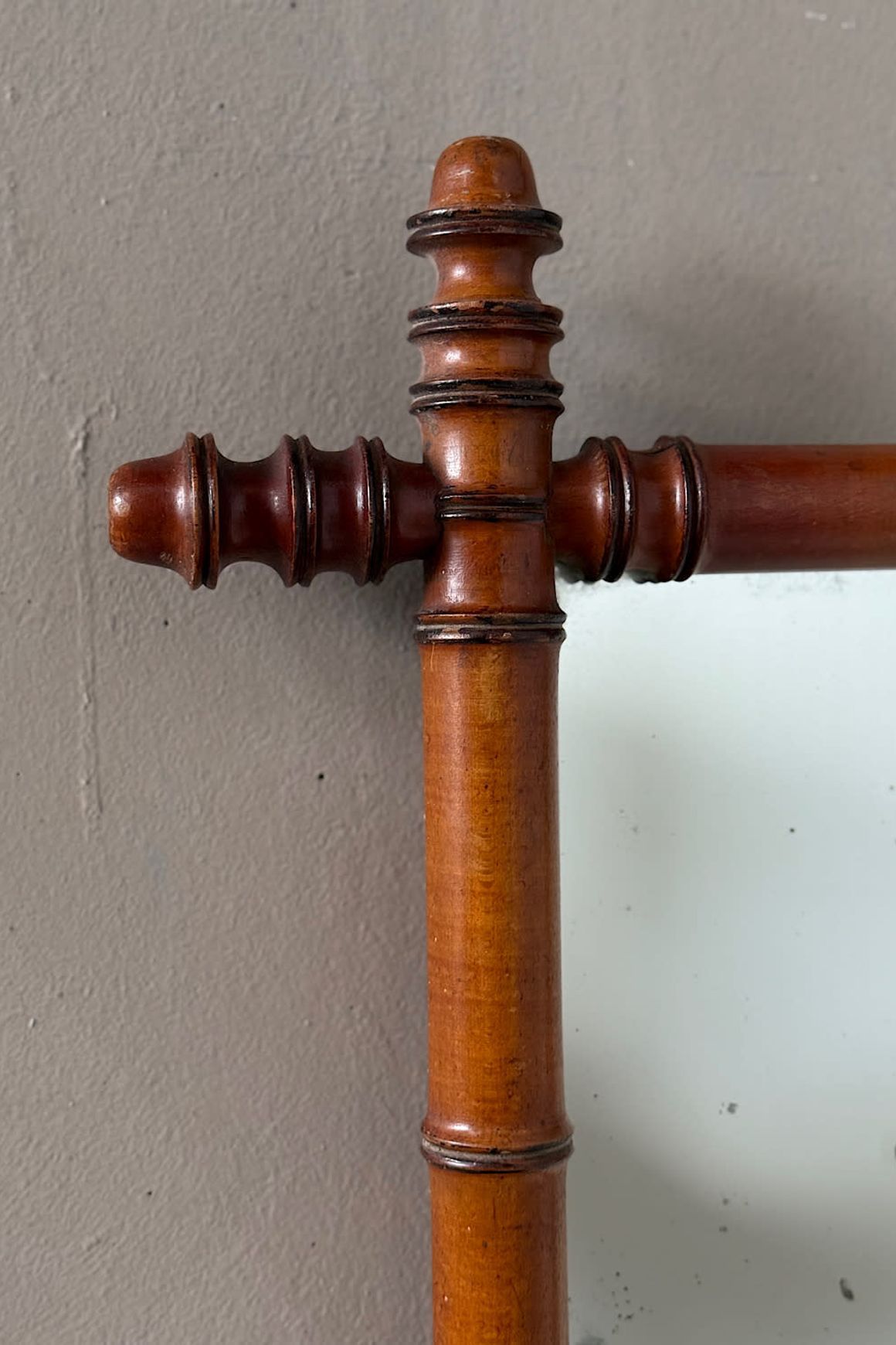 Antique French Faux-Bamboo Mirror