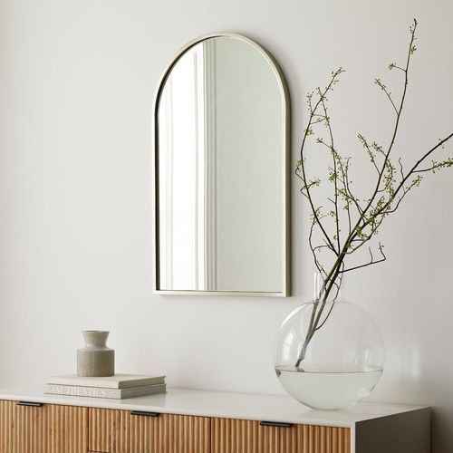 Metal Framed Arched Mirrors - Nickel