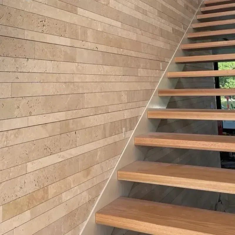 Travertine Raw Linear Sawn Edge | Stone Wall Cladding