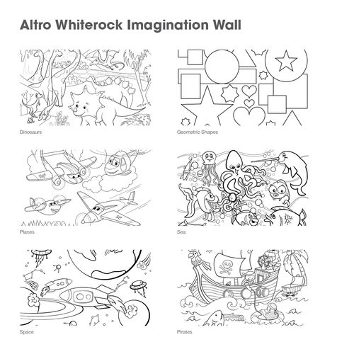 Altro Whiterock™ Imagination Colouring Wall
