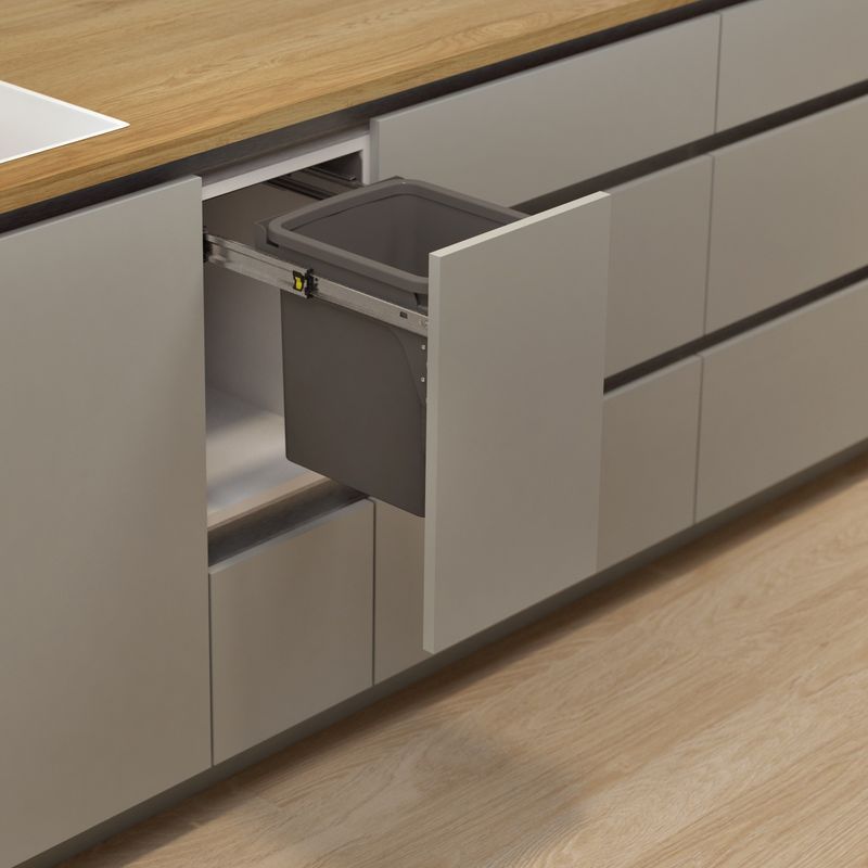 Hideaway Compact Bin 1 x 15L Bucket | Door Pull