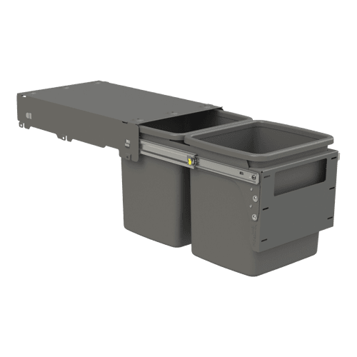 Hideaway Compact Bin 2 x 15L Buckets | Door Pull