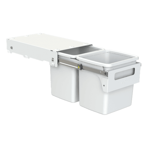 Hideaway Compact Bin 2 x 15L Buckets | Handle Pull