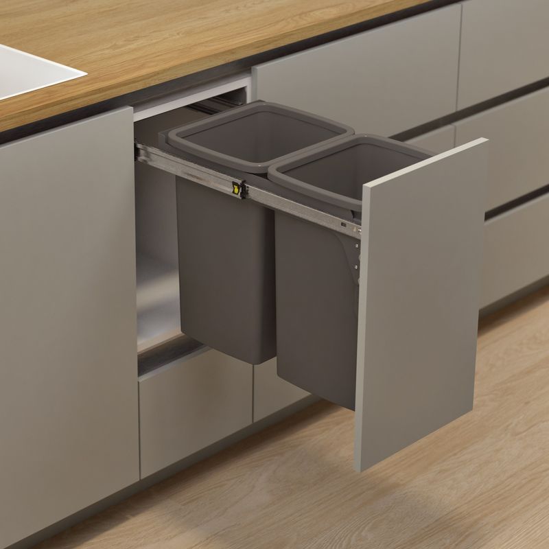 Hideaway Compact  2 x 20L Buckets | Door Pull | Cinder