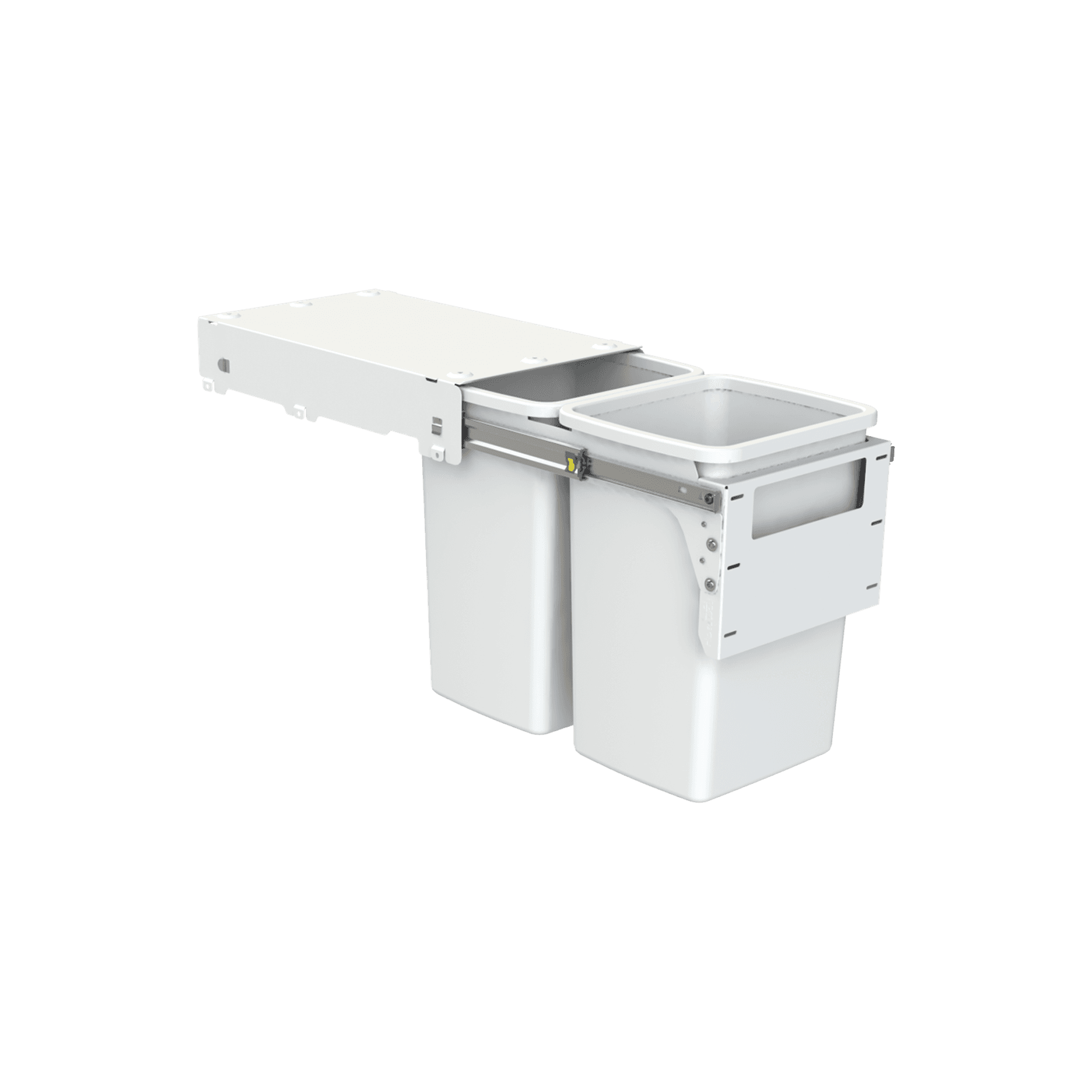 Hideaway Compact 2 x 20L Buckets | Door Pull | White
